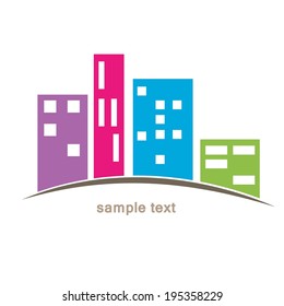 city building icon design in vector format