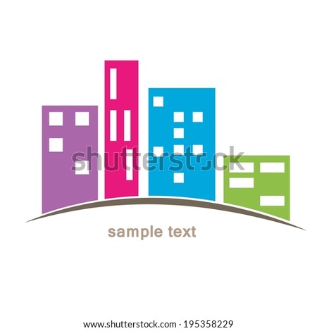 city building icon design in vector format
