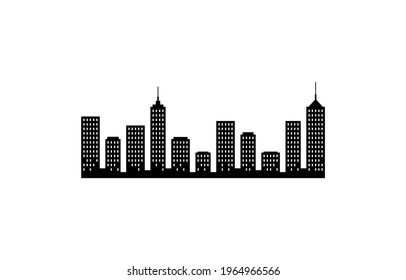 City building icon flat vector illustration
