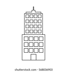 city building icon image simple black line  vector illustration design 