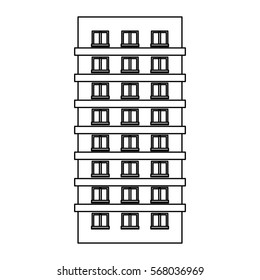 city building icon image simple black line  vector illustration design 