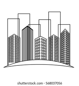 city building icon image simple black line  vector illustration design 