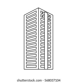 city building icon image simple black line  vector illustration design 