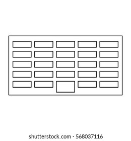 city building icon image simple black line  vector illustration design 