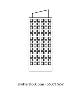 city building icon image simple black line  vector illustration design 