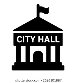 city ​​hall building icon on white background vector
Vector building icon