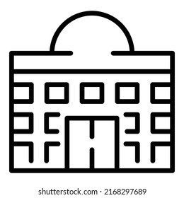 City building icon outline vector. Slovakia map. History tourism