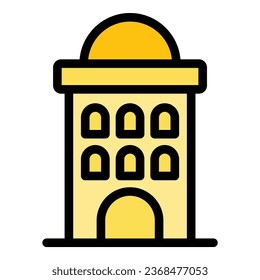 City building icon outline vector. Poland city. Dark road color flat