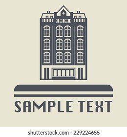City building icon or sign, vector illustration
