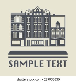 City building icon or sign, vector illustration