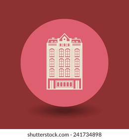 City building icon or sign, vector illustration