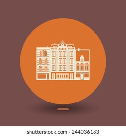City building icon or sign, vector illustration