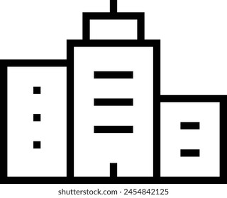 city building icon. Thin linear style design isolated on white background