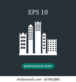 City building icon vector