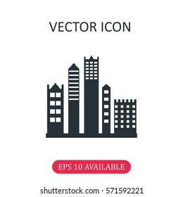 City building icon vector
