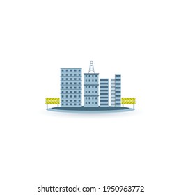 Elementos de diseño vectorial de la ilustración del edificio urbano
