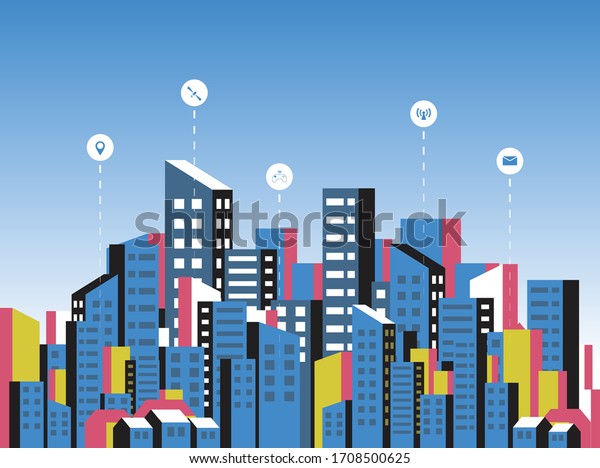 City Building Landscape Vector Text Copying Stock Vector (Royalty Free ...