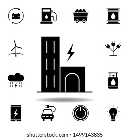 city, building, lightning icon . Set of alternative energy illustrations icons. Can be used for web, logo, mobile app, UI, UX