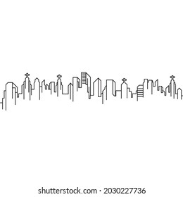 City Building Line art Vector icon design illustration Template