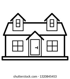 City building line icon 