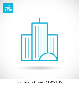 city building line vector icon
