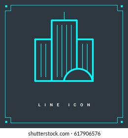 city building line vector icon
