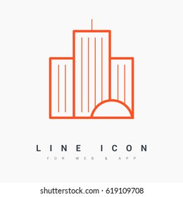 city building line vector icon