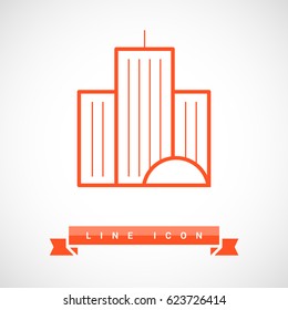 city building line vector icon