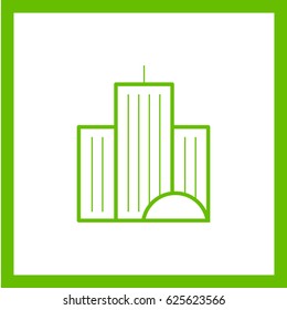 city building line vector icon