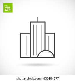 city building line vector icon
