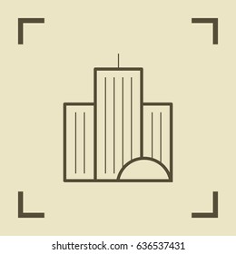 city building line vector icon
