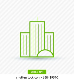 city building line vector icon
