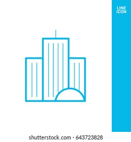 city building line vector icon