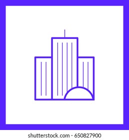city building line vector icon