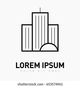 city building line vector icon