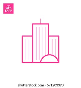 city building line vector icon