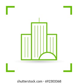 city building line vector icon