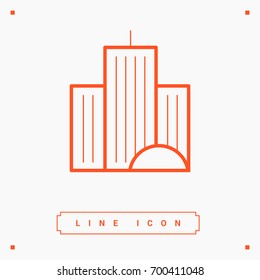 city building line vector icon