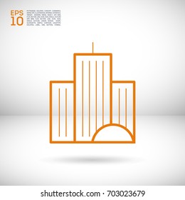 city building line vector icon