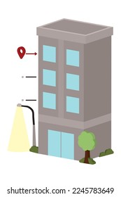 city building with location pin