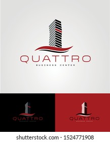 City building logo. Abstract symbol for residential, apartment.