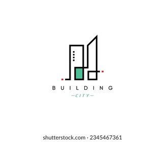 City building logo design template for business identity. Cityscape symbol of residential, apartment and city landscape.