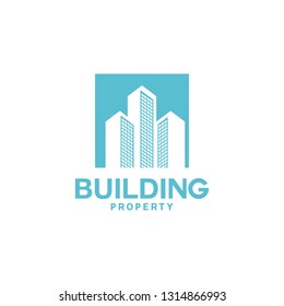City Building Logo Design Vector Template With flat Style Concept. Apartment Logo for Agency, architecture, property, company and business.