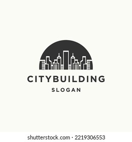 City building logo icon flat design template 