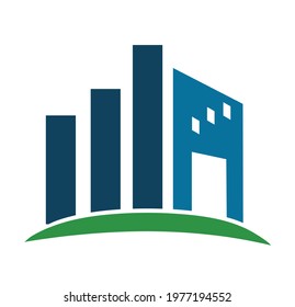 City building logo icon vector isolated on white background