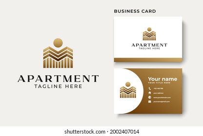City Building Logo Template Isolated in White Background. Vector Illustration