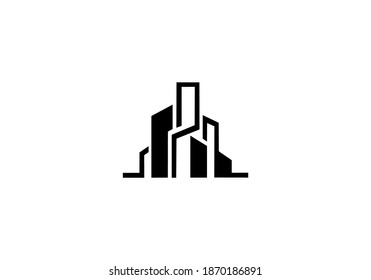 diseño vectorial del logo de la construcción de ciudades