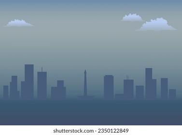 City building with many skyscraper