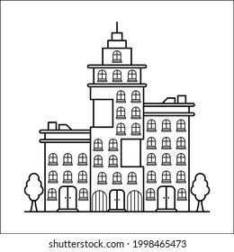 City Building Outline Design for Drawing Book Style fifeteen