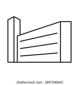 construcción de ciudades sobre fondo blanco, estilo de línea, ilustración vectorial